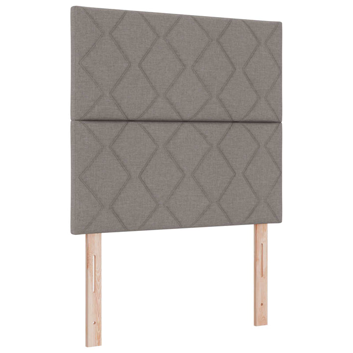 Boxmadras med topmadras med hovedgærde Gråbrun 80 x 200 cm Stof