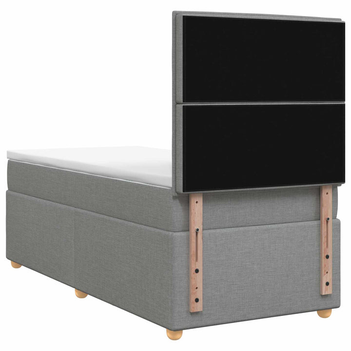Boxmadras med topmadras Lysegrå 100 x 200 cm Stof