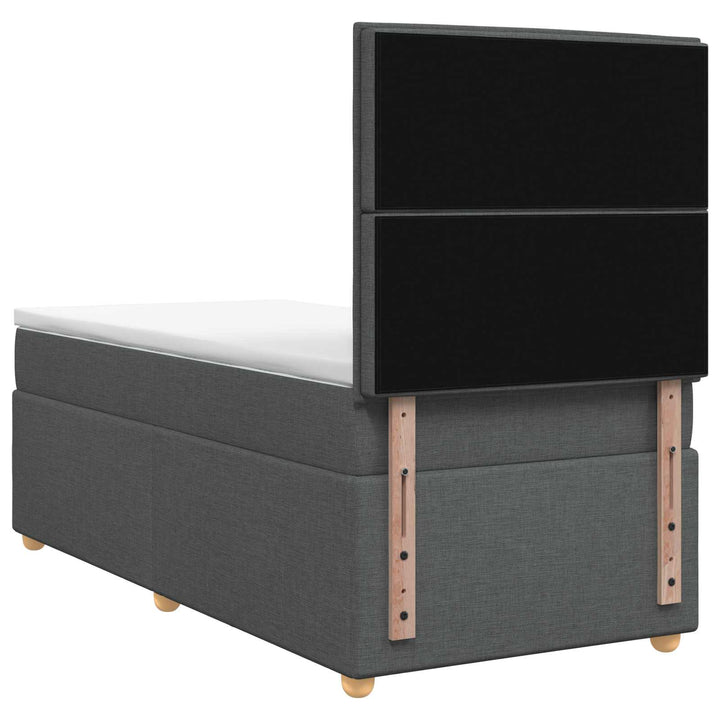 Boxmadras med topmadras Mørkegrå 100 x 200 cm Stof
