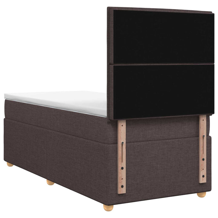 Boxmadras med topmadras Mørk Brun 100 x 200 cm Stof