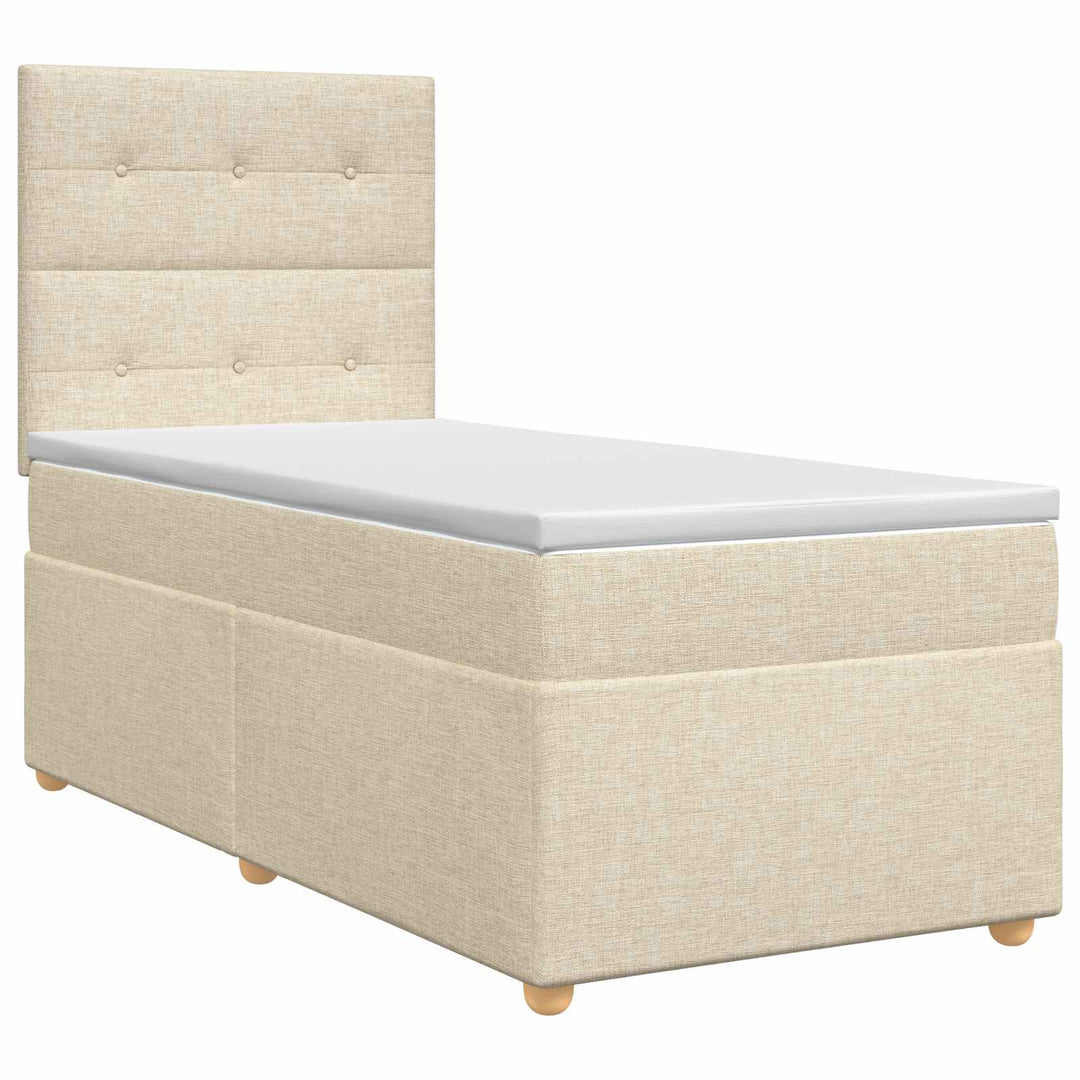 Boxmadras med topmadras Cremefarvet 100 x 200 cm Stof