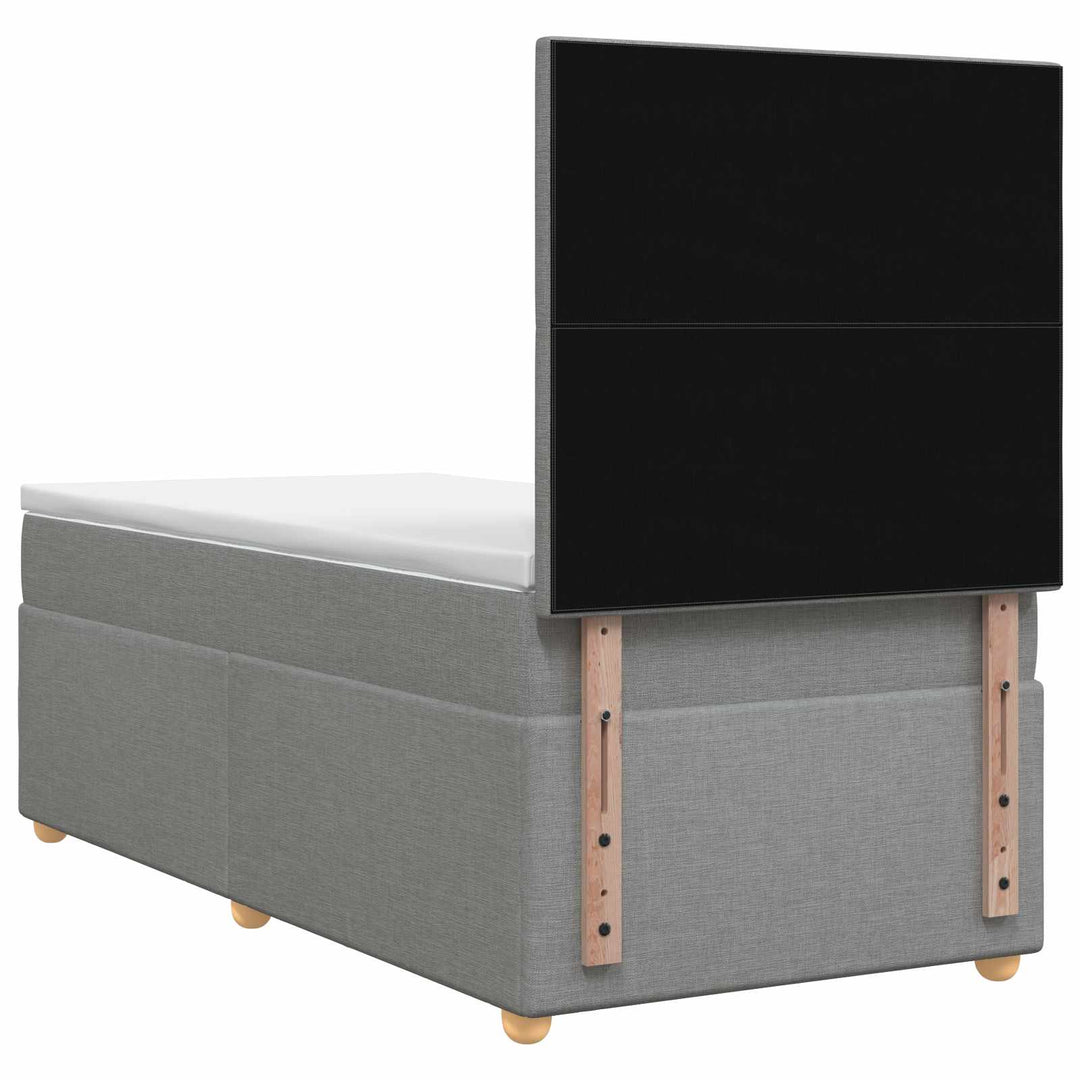 Boxmadras med topmadras Lysegrå 100 x 200 cm Stof