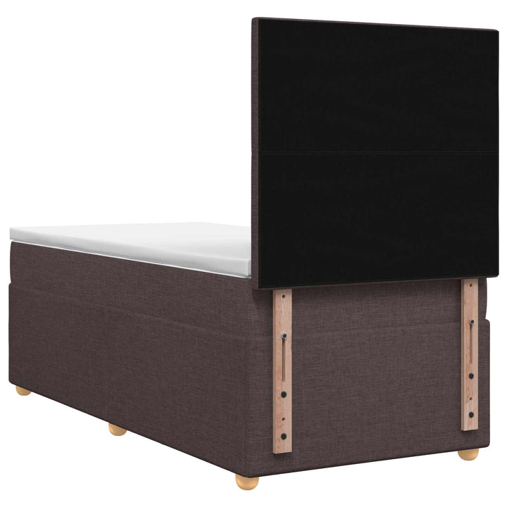 Boxmadras med topmadras Mørk Brun 100 x 200 cm Stof