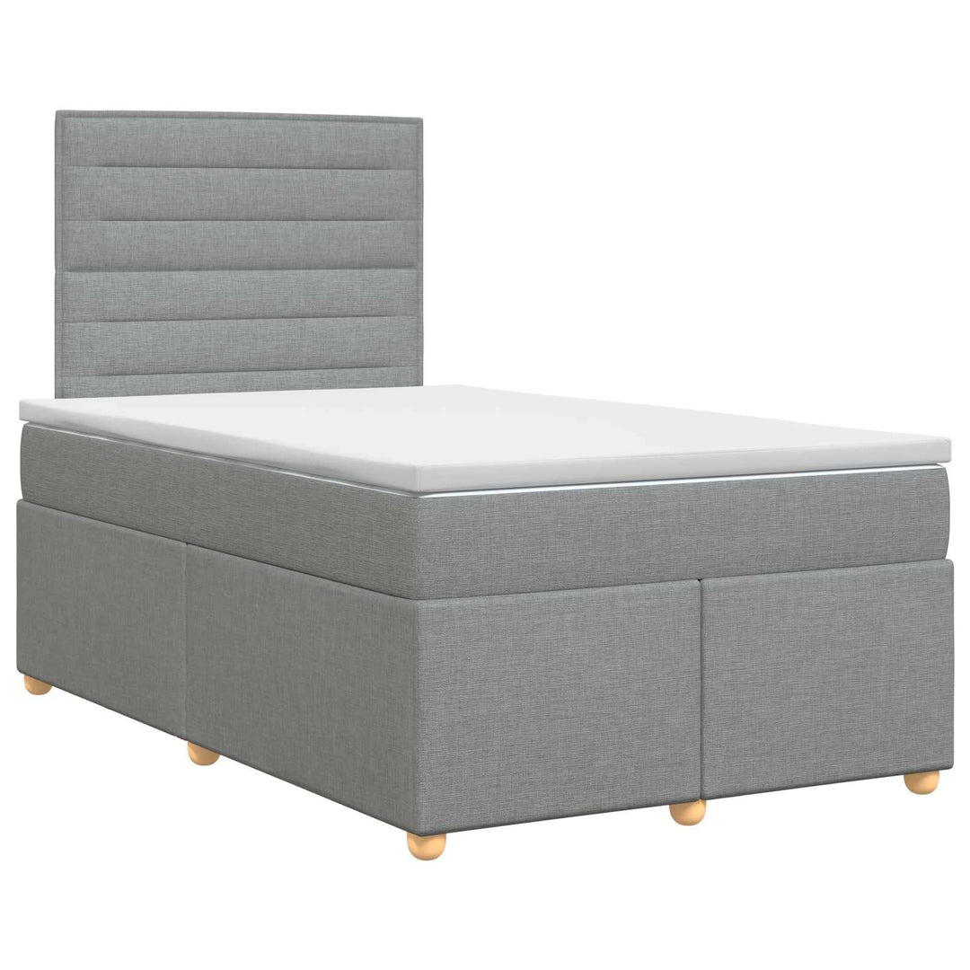 Boxmadras med topmadras Lysegrå 120 x 190 cm Stof