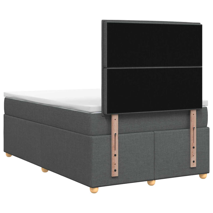Boxmadras med topmadras Mørkegrå 120 x 190 cm Stof
