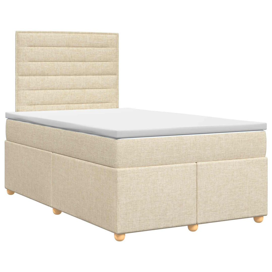 Boxmadras med topmadras Cremefarvet 120 x 190 cm Stof