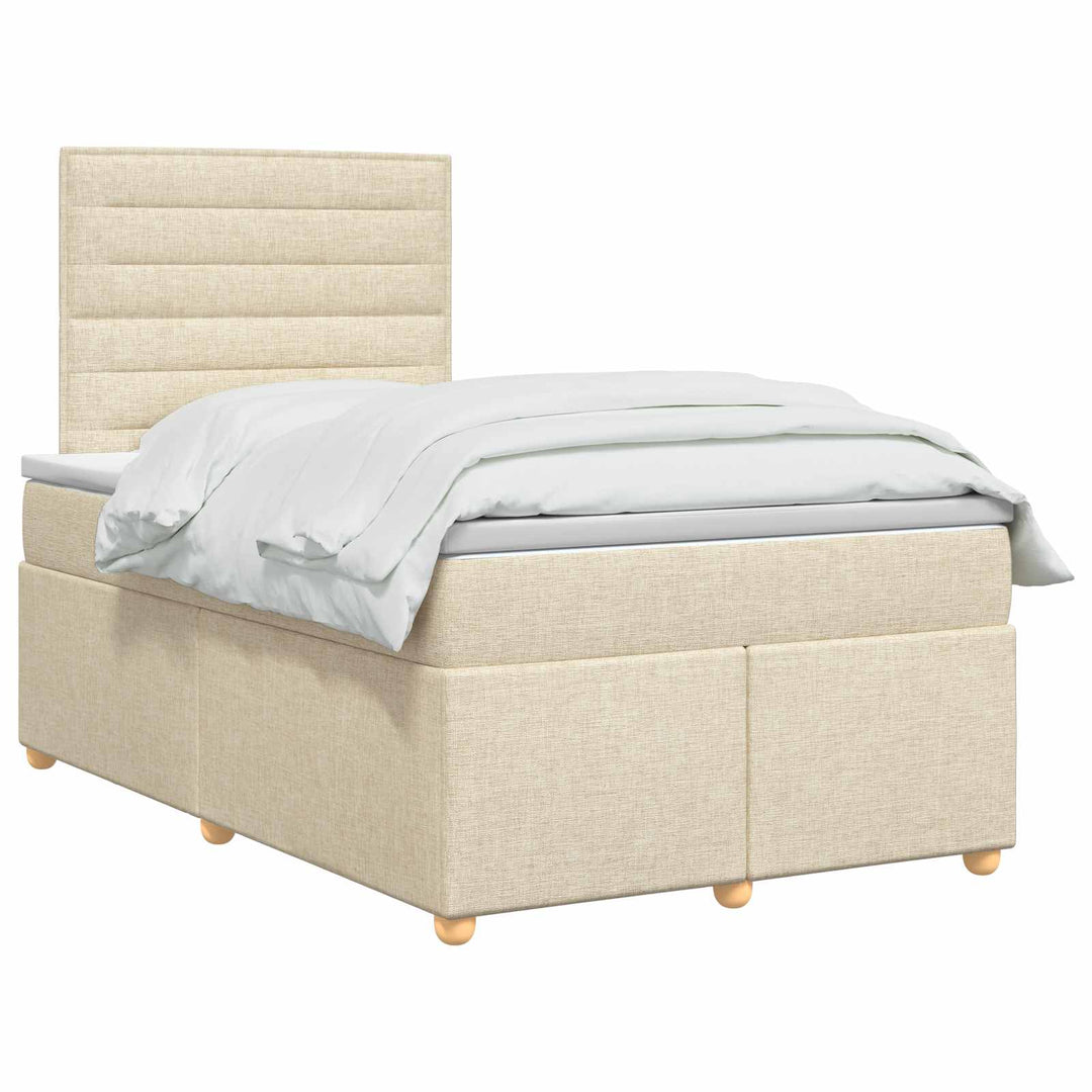 Boxmadras med topmadras Cremefarvet 120 x 190 cm Stof