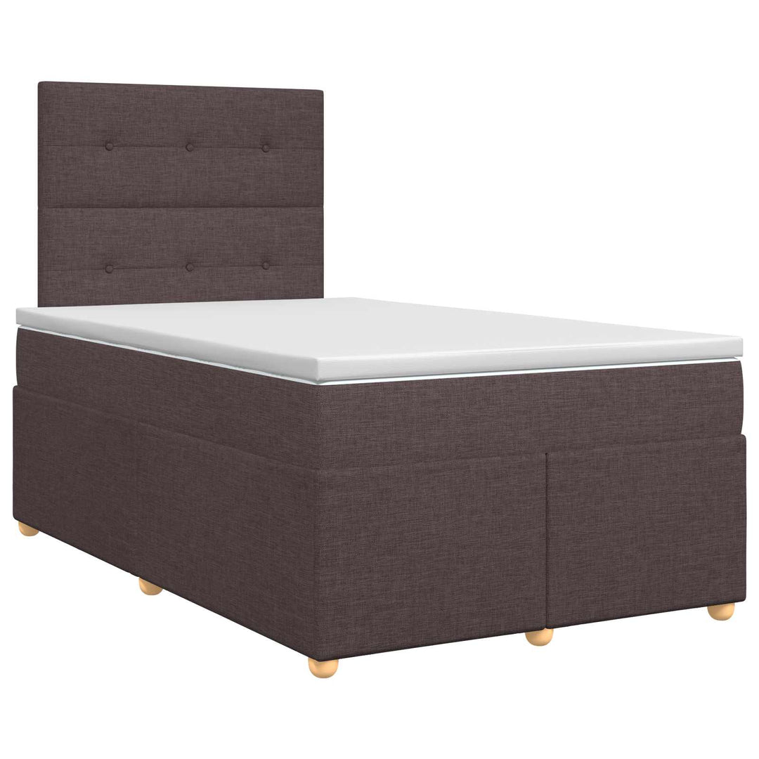 Boxmadras med topmadras Mørk Brun 120 x 190 cm Stof