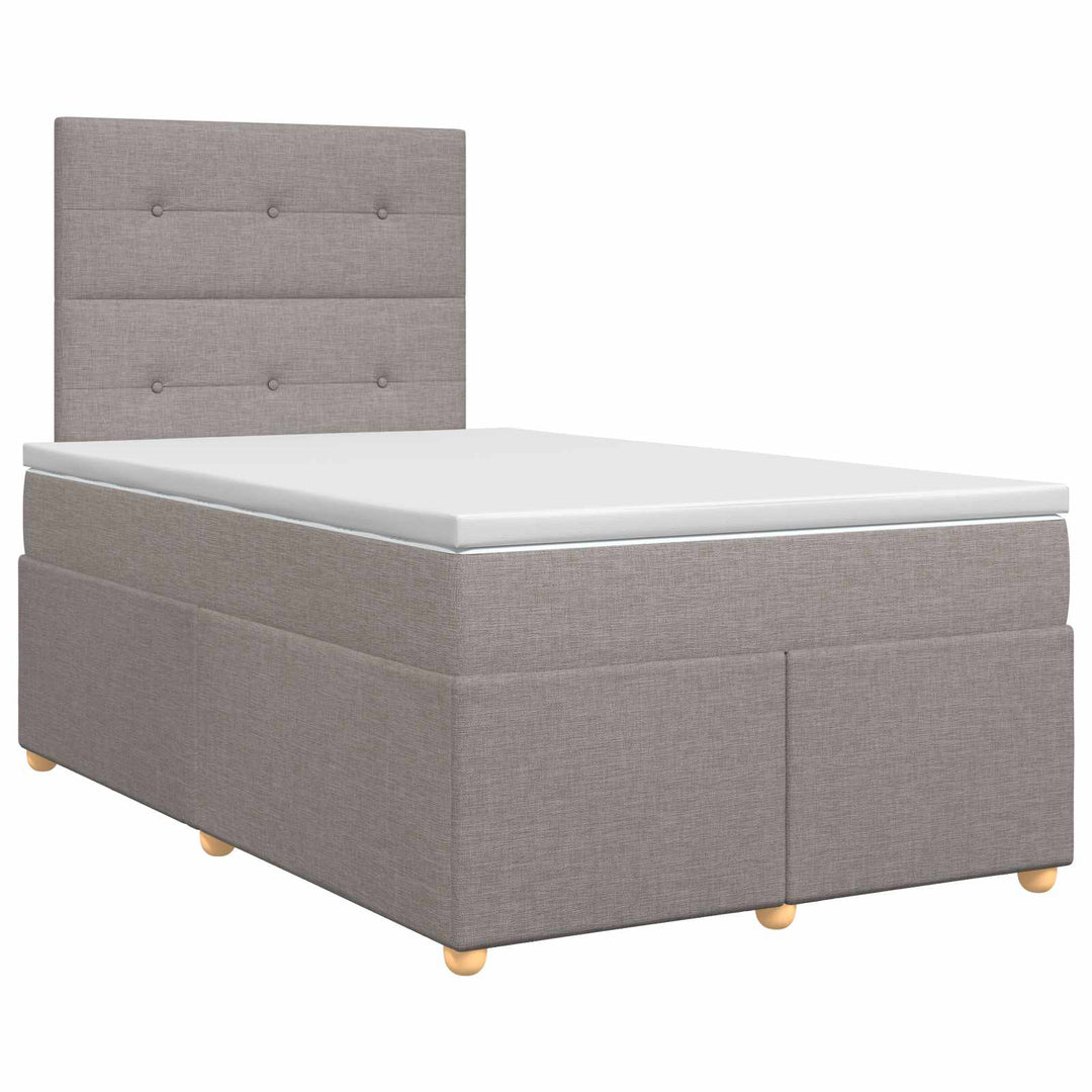 Boxmadras med topmadras Gråbrun 120 x 190 cm Stof