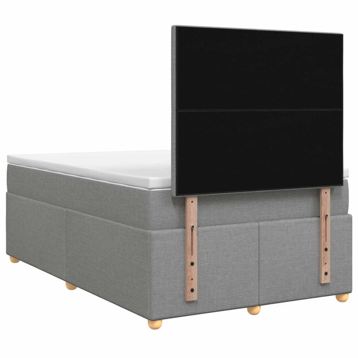 Boxmadras med topmadras Lysegrå 120 x 190 cm Stof