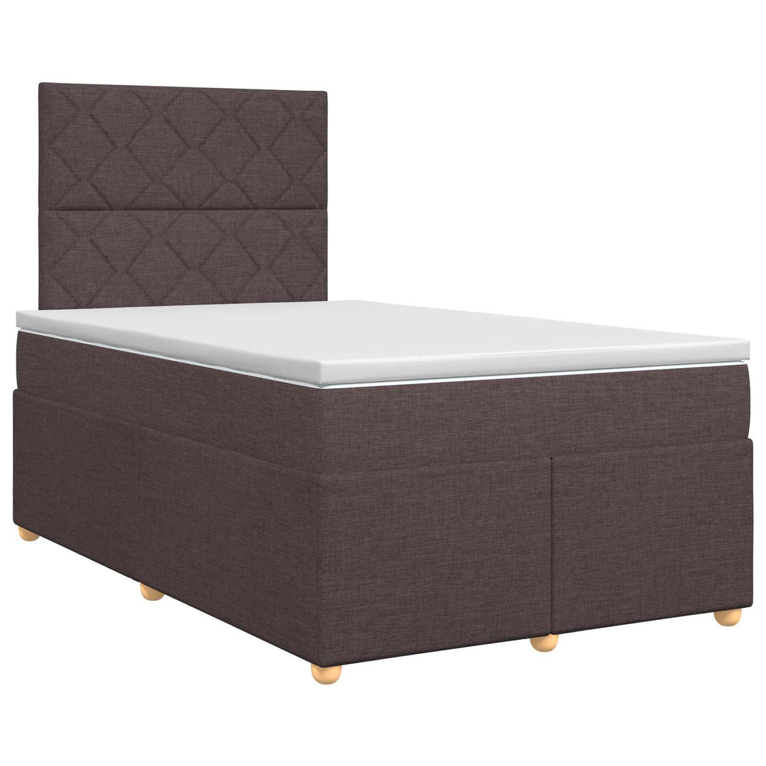 Boxmadras med topmadras Mørk Brun 120 x 190 cm Stof