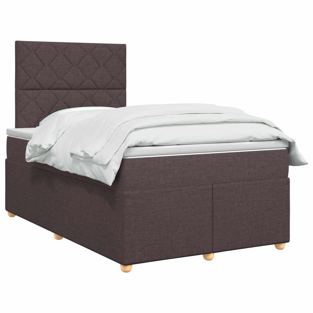 Boxmadras med topmadras Mørk Brun 120 x 190 cm Stof