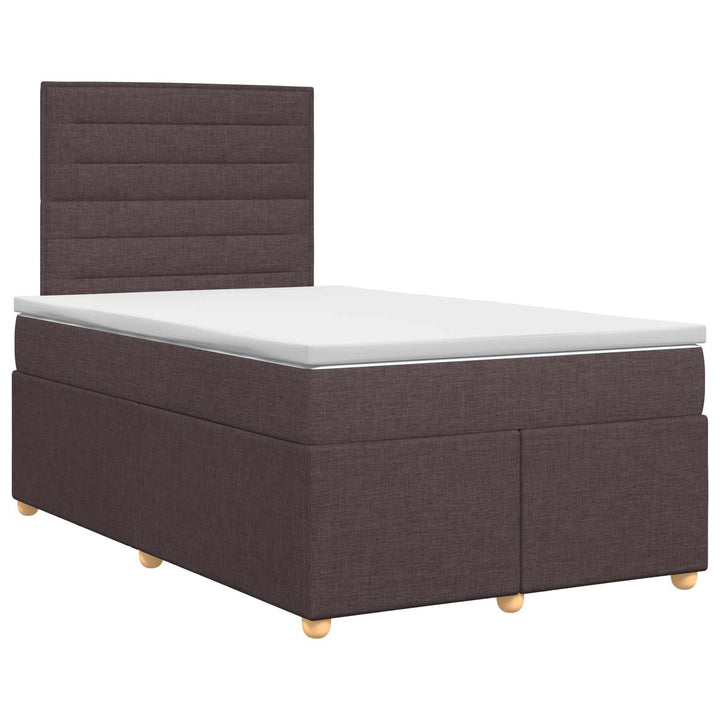 Boxmadras med topmadras Mørk Brun 120 x 200 cm Stof