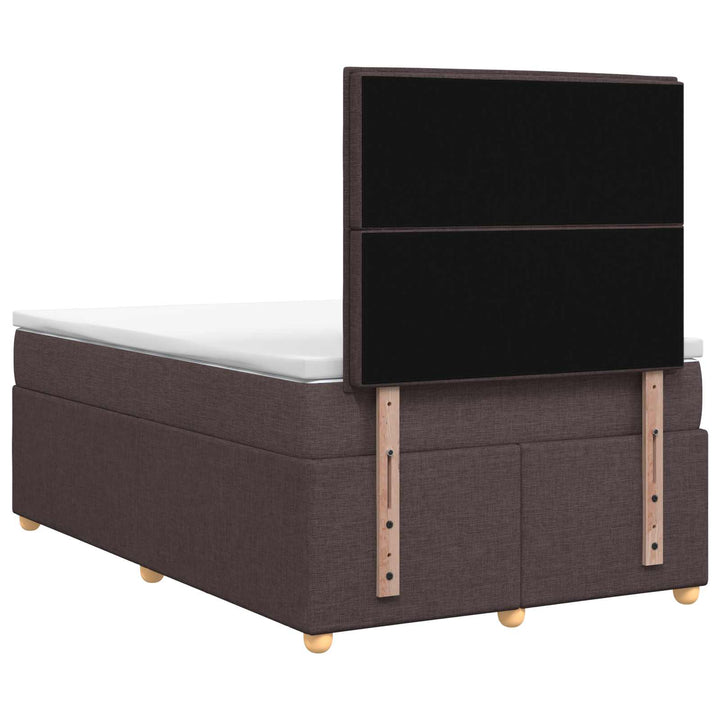 Boxmadras med topmadras Mørk Brun 120 x 200 cm Stof