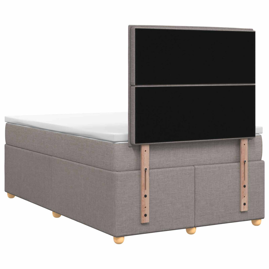 Boxmadras med topmadras Gråbrun 120 x 200 cm Stof