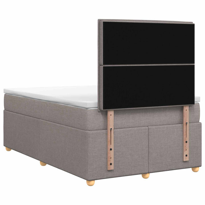 Boxmadras med topmadras Gråbrun 120 x 200 cm Stof