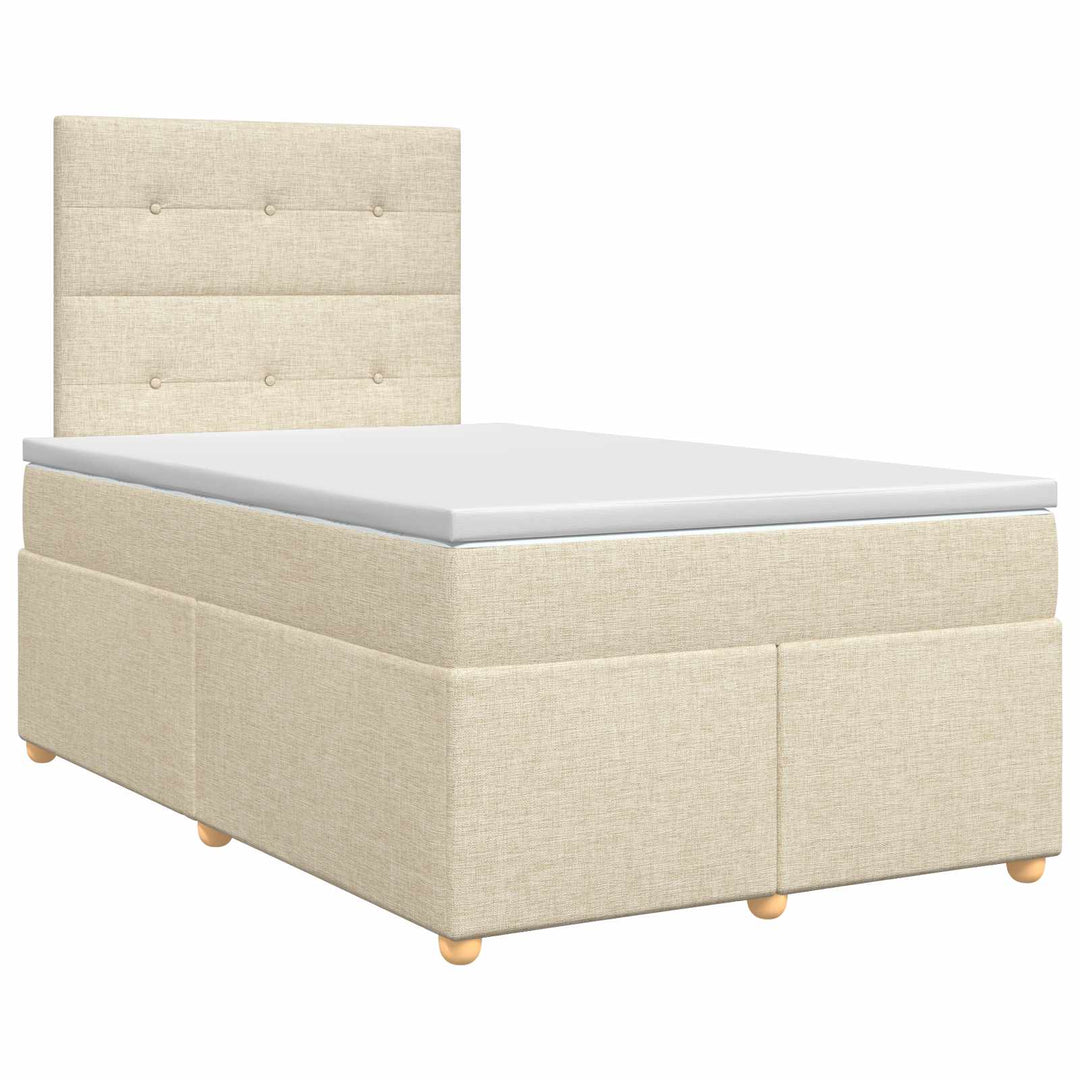 Boxmadras med topmadras Cremefarvet 120 x 200 cm Stof