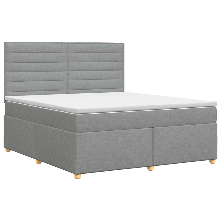 Boxmadras med topmadras Lysegrå 140 x 190 cm Stof