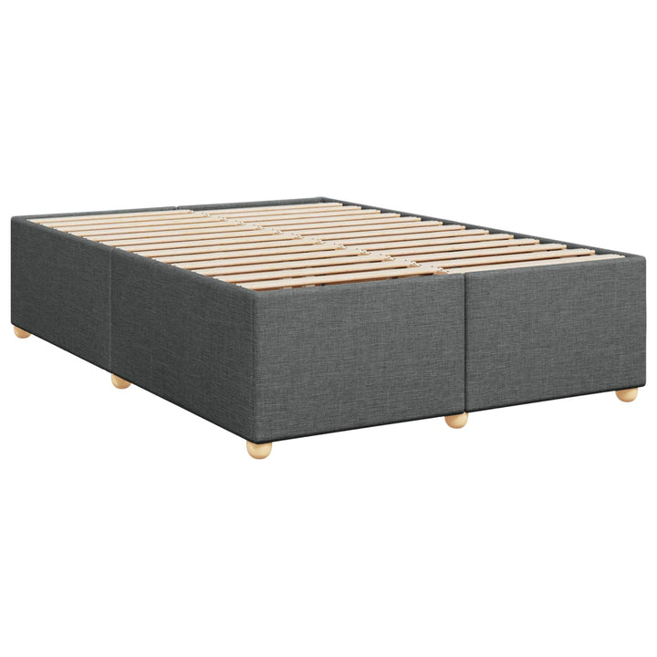 Boxmadras med topmadras Mørkegrå 140 x 190 cm Stof