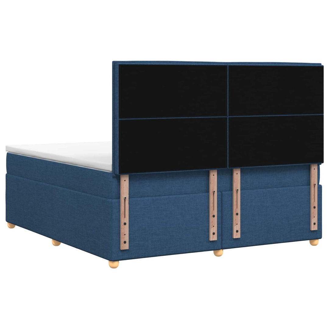 Boxmadras med topmadras med hovedgærde Blå 140 x 190 cm Stof