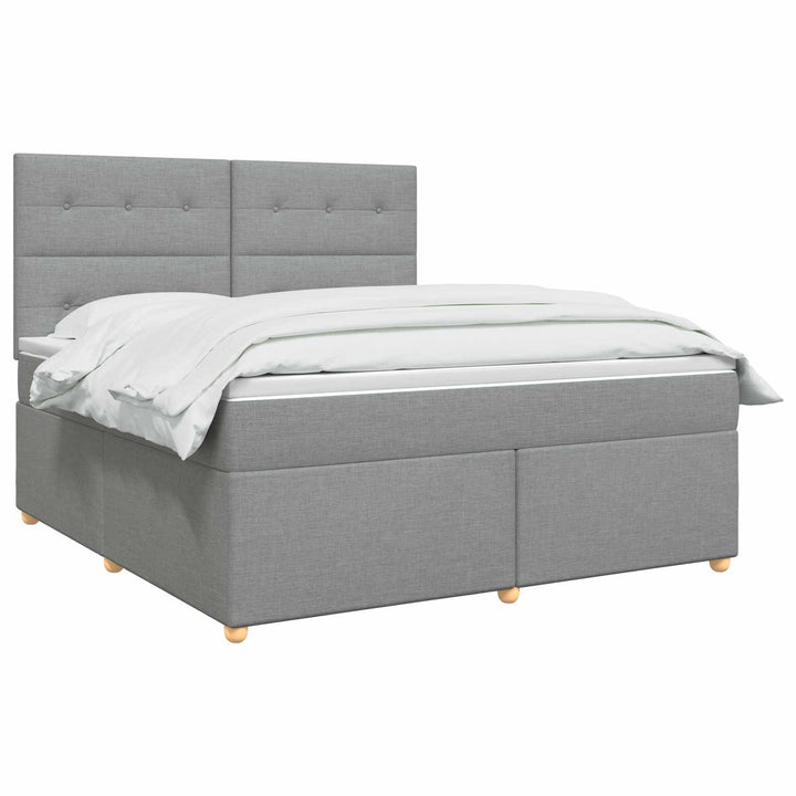 Boxmadras med topmadras Lysegrå 140 x 190 cm Stof