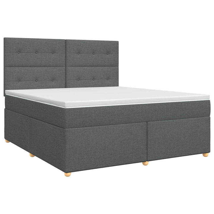 Boxmadras med topmadras Mørkegrå 140 x 190 cm Stof