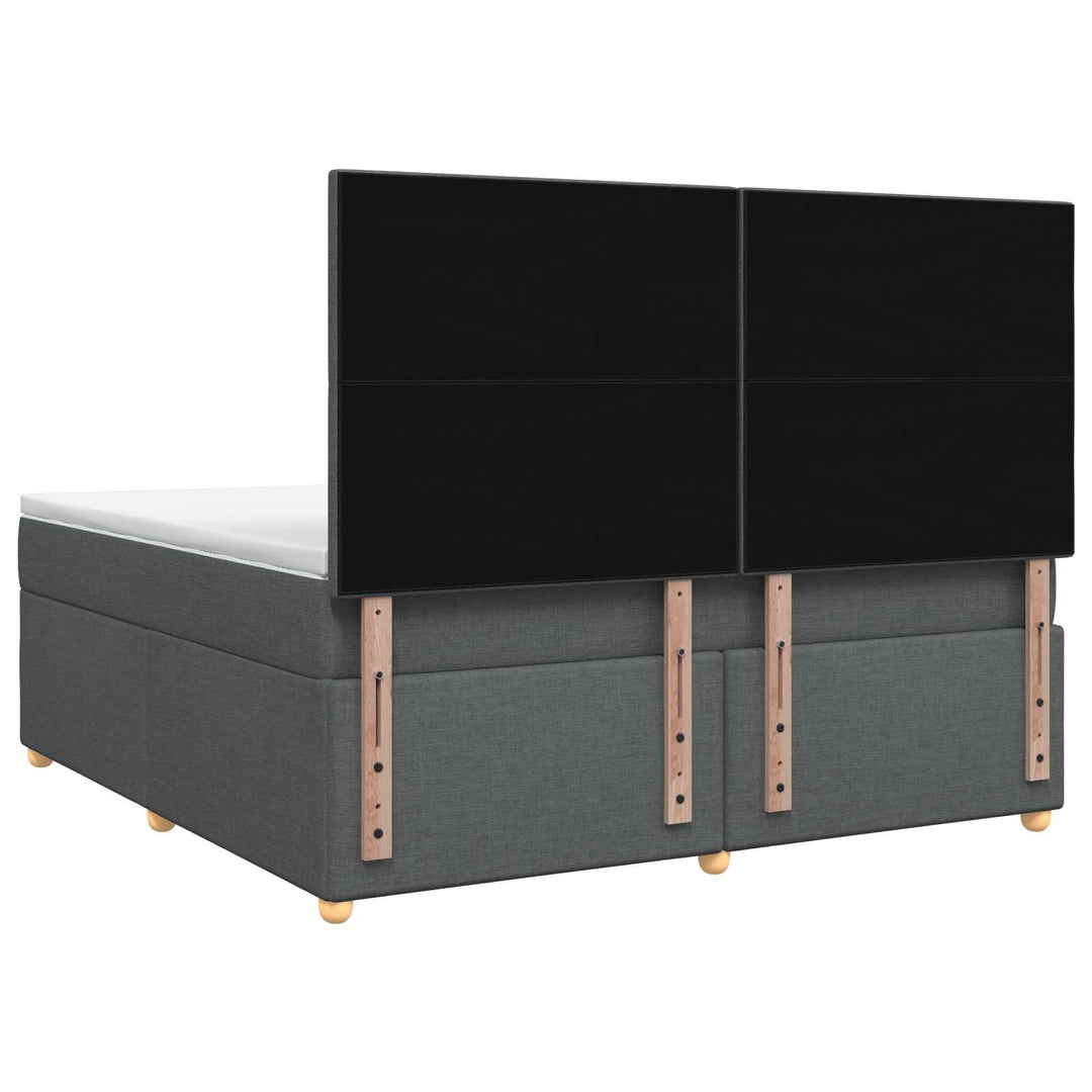 Boxmadras med topmadras Mørkegrå 140 x 190 cm Stof