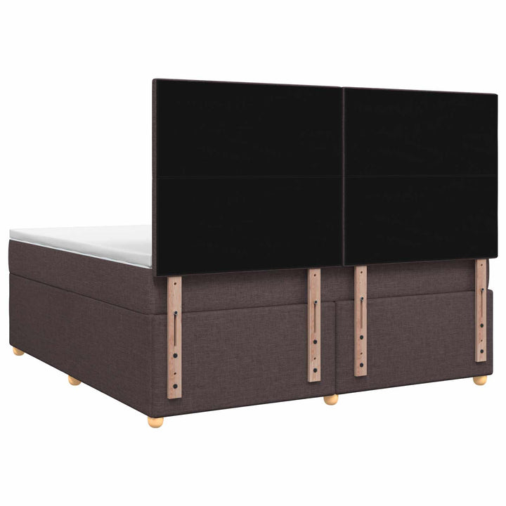 Boxmadras med topmadras Mørk Brun 140 x 190 cm Stof