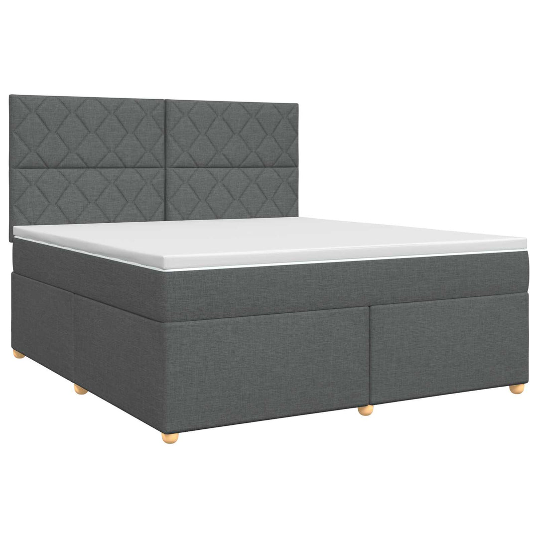 Boxmadras med topmadras Mørkegrå 140 x 190 cm Stof
