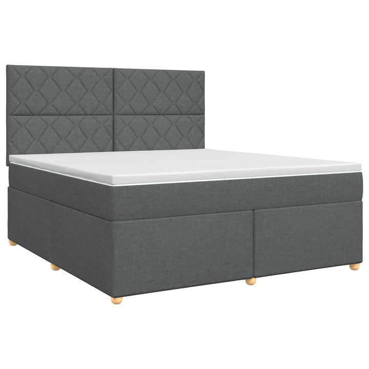 Boxmadras med topmadras Mørkegrå 140 x 190 cm Stof