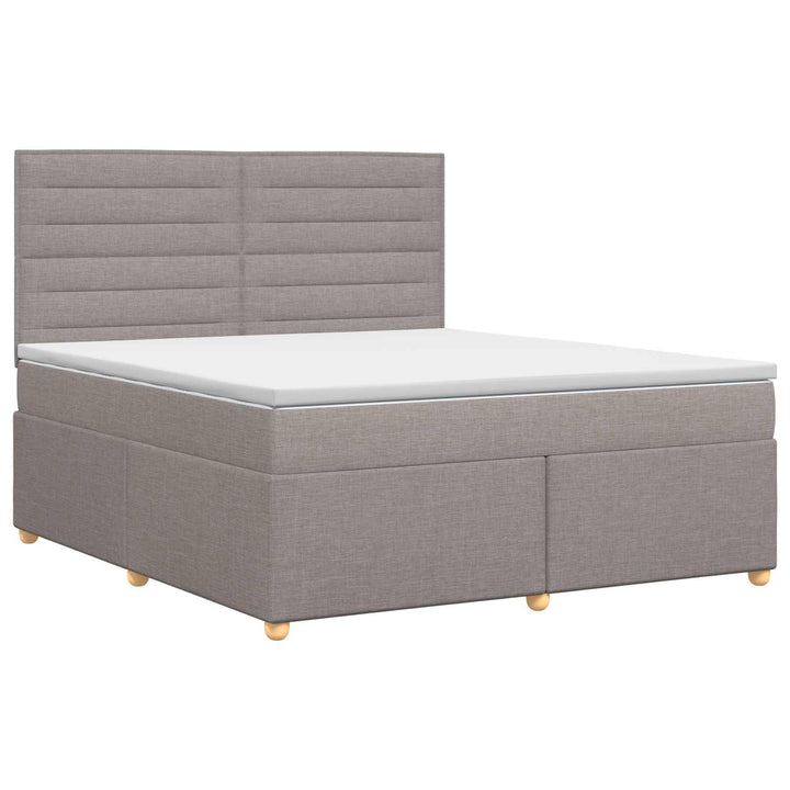 Boxmadras med topmadras Gråbrun 140 x 200 cm Stof