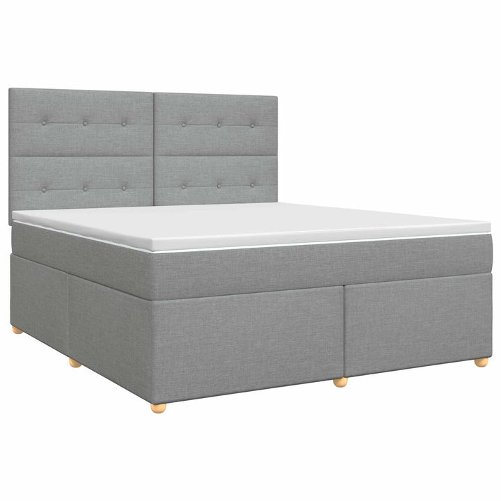 Boxmadras med topmadras Lysegrå 140 x 200 cm Stof
