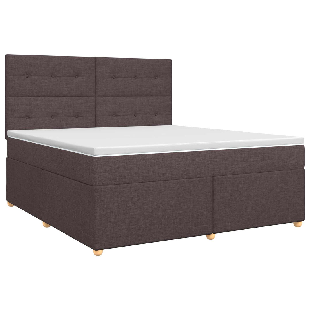 Boxmadras med topmadras Mørk Brun 140 x 200 cm Stof