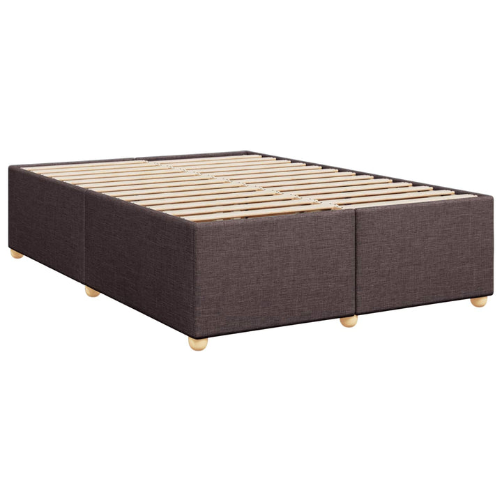 Boxmadras med topmadras Mørk Brun 140 x 200 cm Stof
