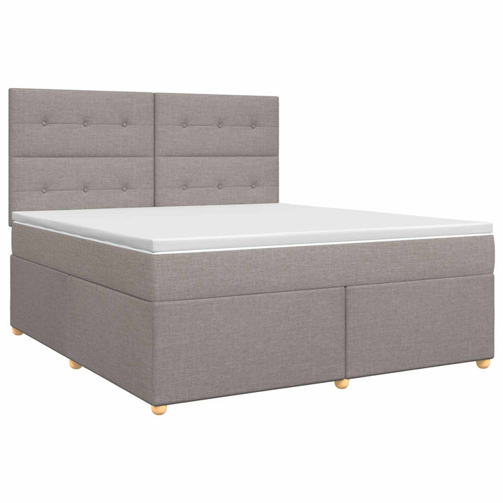 Boxmadras med topmadras Gråbrun 140 x 200 cm Stof
