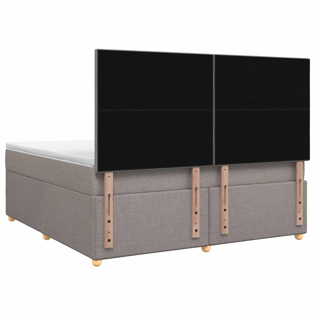 Boxmadras med topmadras Gråbrun 140 x 200 cm Stof