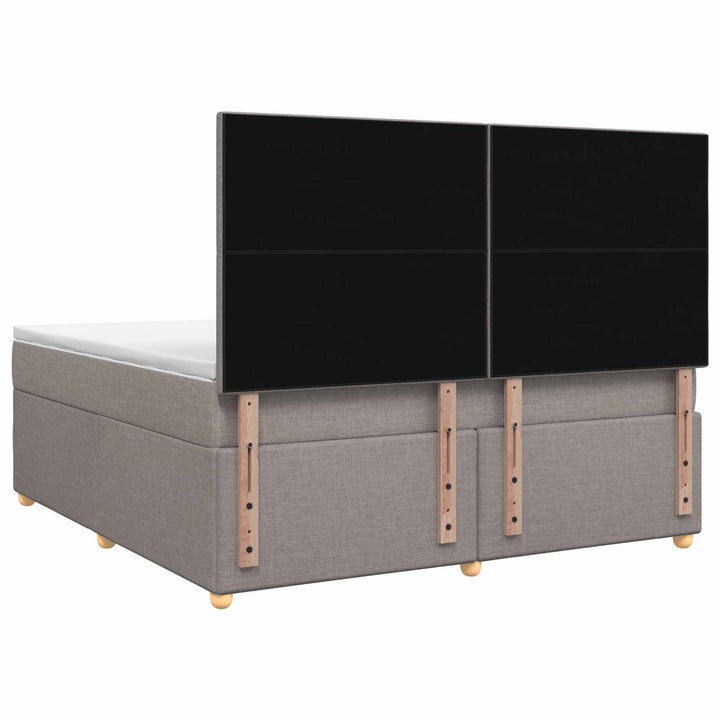 Boxmadras med topmadras Gråbrun 140 x 200 cm Stof