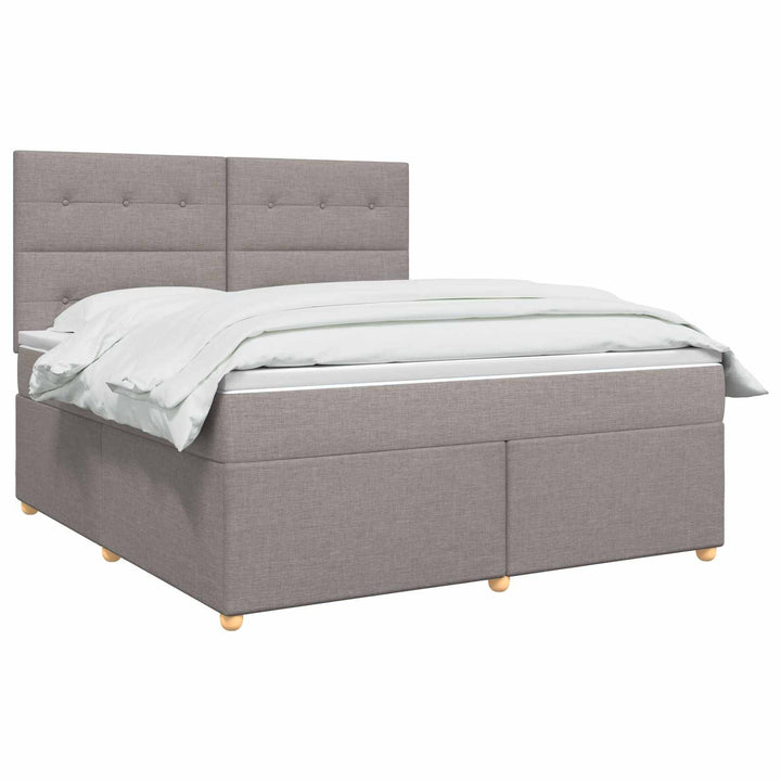 Boxmadras med topmadras Gråbrun 140 x 200 cm Stof