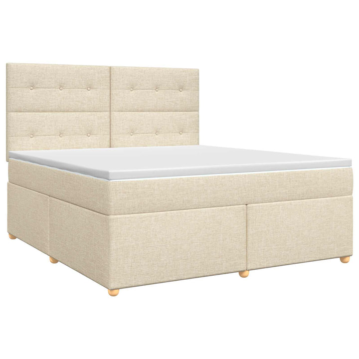 Boxmadras med topmadras Cremefarvet 140 x 200 cm Stof