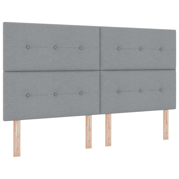 Boxmadras med topmadras Lysegrå 180 x 200 cm Stof