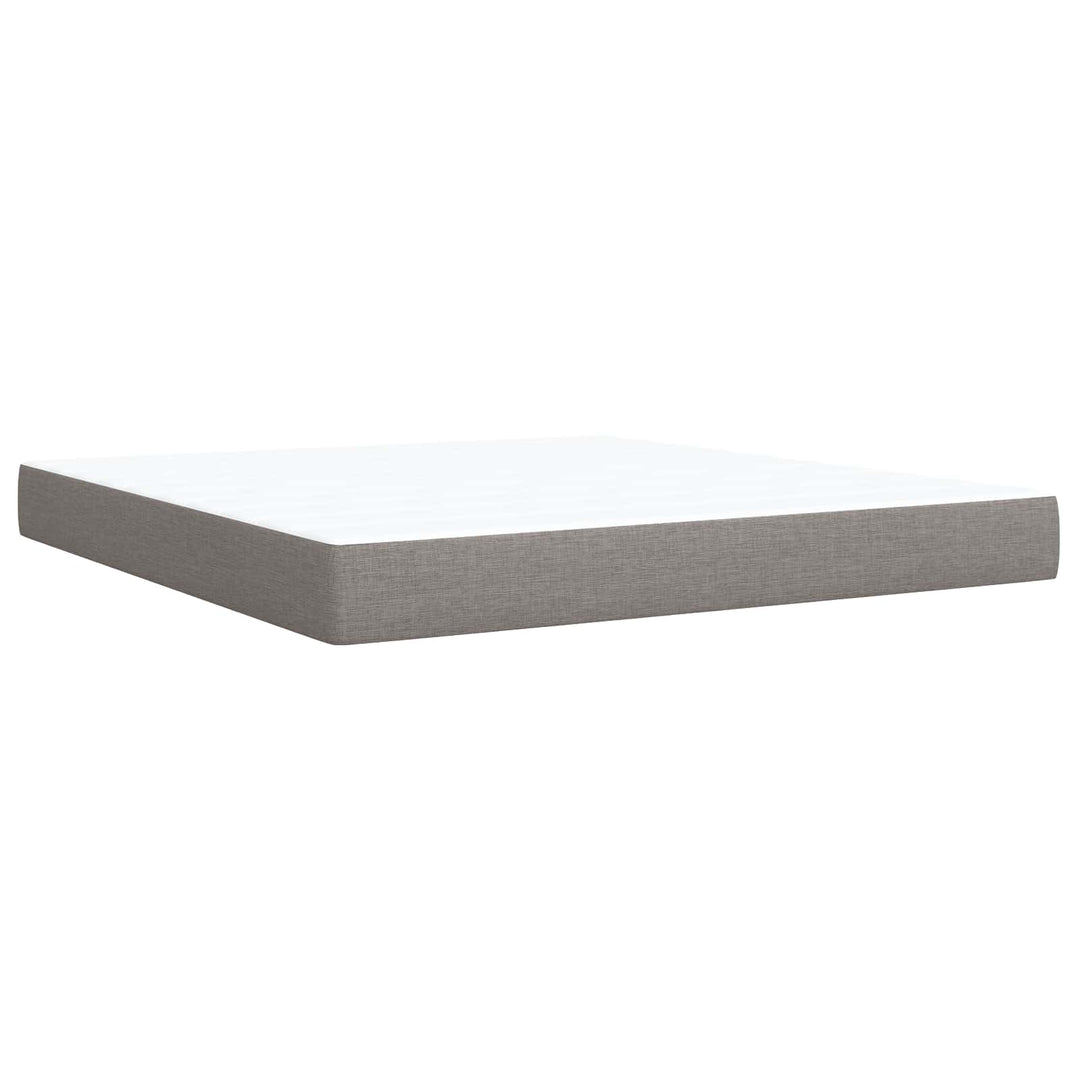 Boxmadras med topmadras Gråbrun 180 x 200 cm Stof