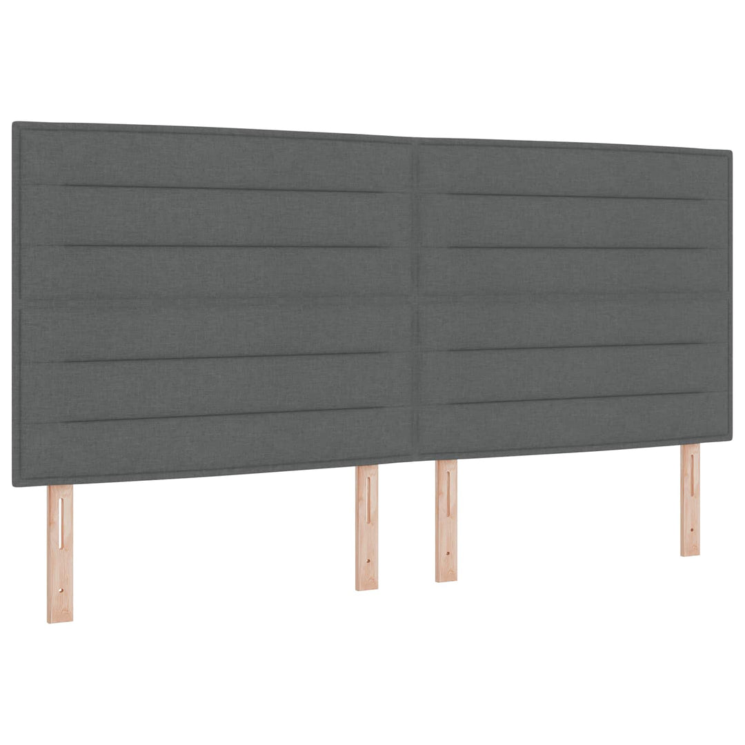 Boxmadras med topmadras Mørkegrå 200 x 200 cm Stof