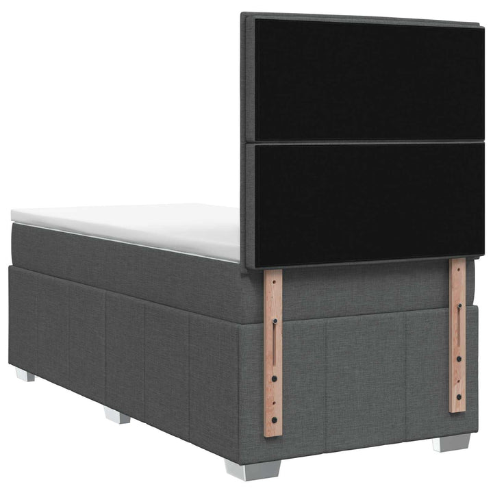 Boxmadras med topmadras Mørkegrå 80 x 200 cm Stof