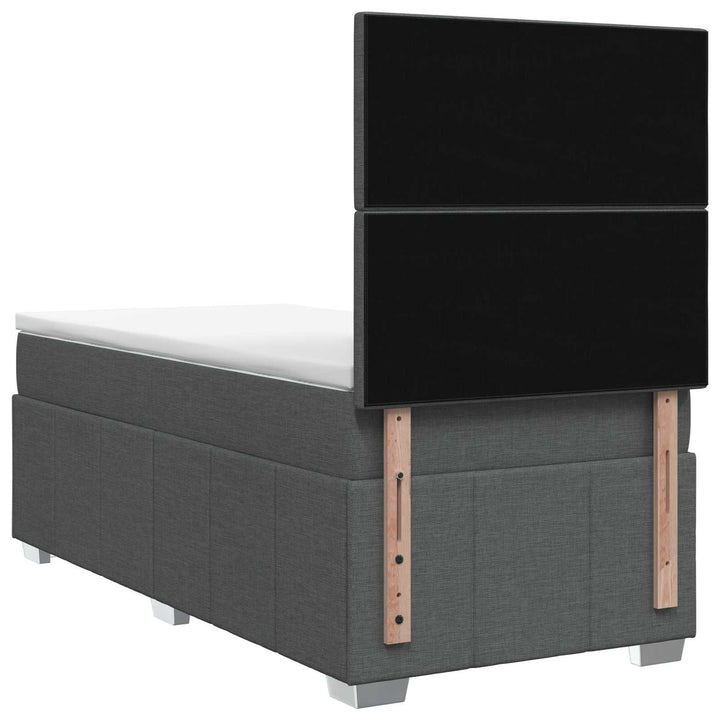 Boxmadras med topmadras Mørkegrå 80 x 200 cm Stof