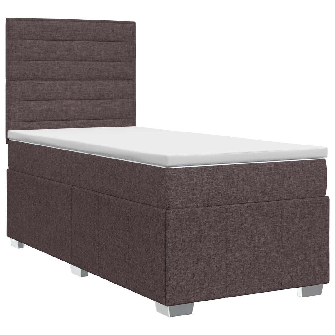 Boxmadras med topmadras Mørk Brun 90 x 200 cm Stof