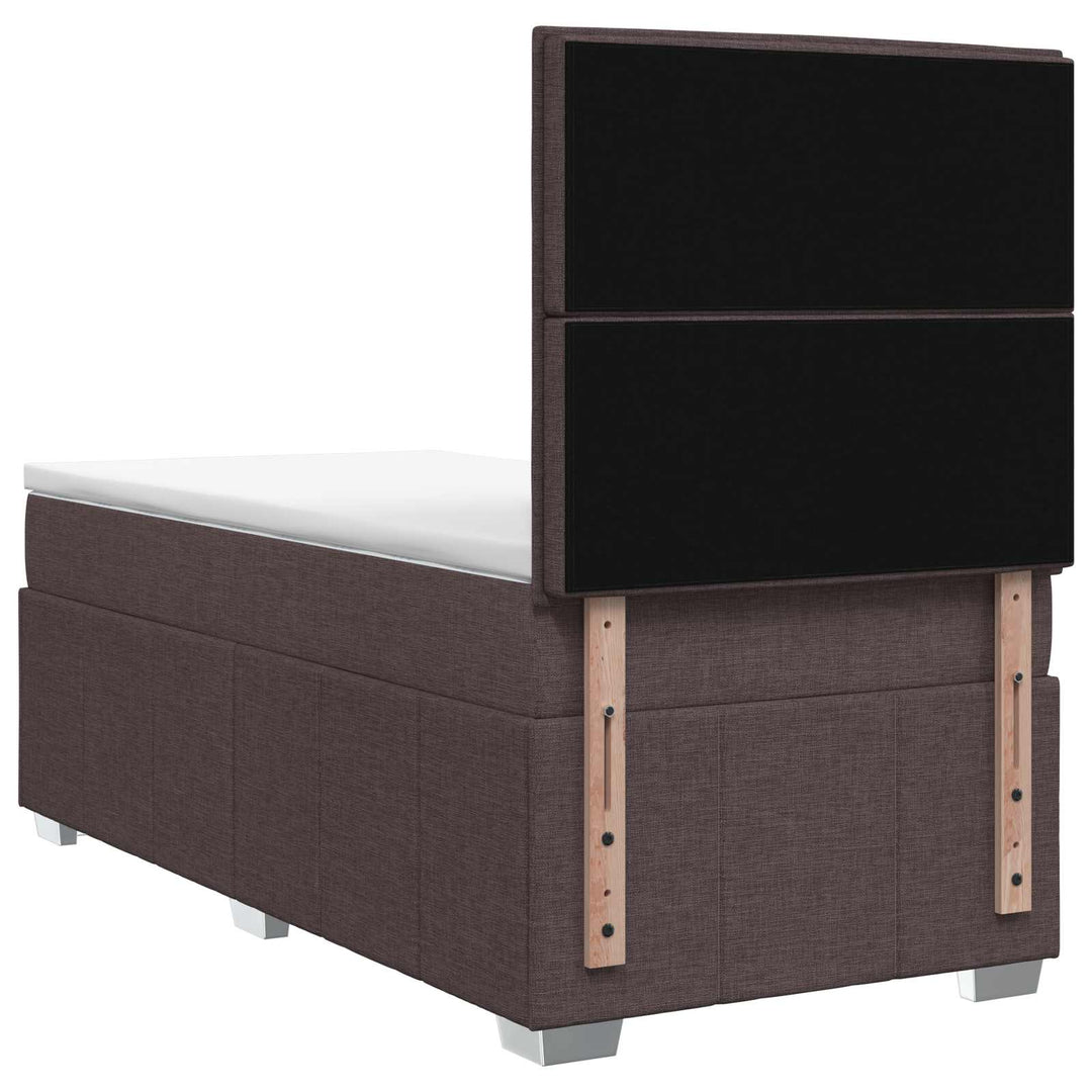 Boxmadras med topmadras Mørk Brun 90 x 200 cm Stof
