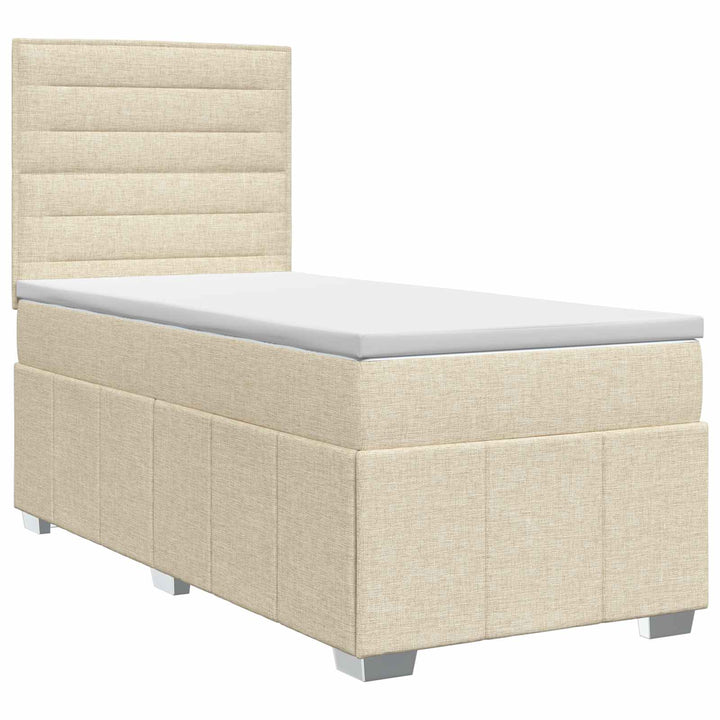 Boxmadras med topmadras Cremefarvet 90 x 200 cm Stof