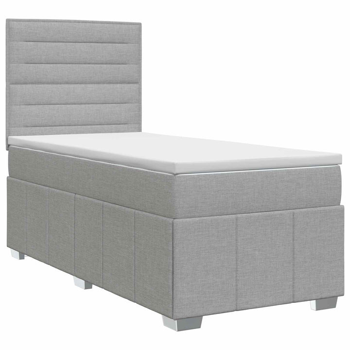 Boxmadras med topmadras Lysegrå 100 x 200 cm Stof
