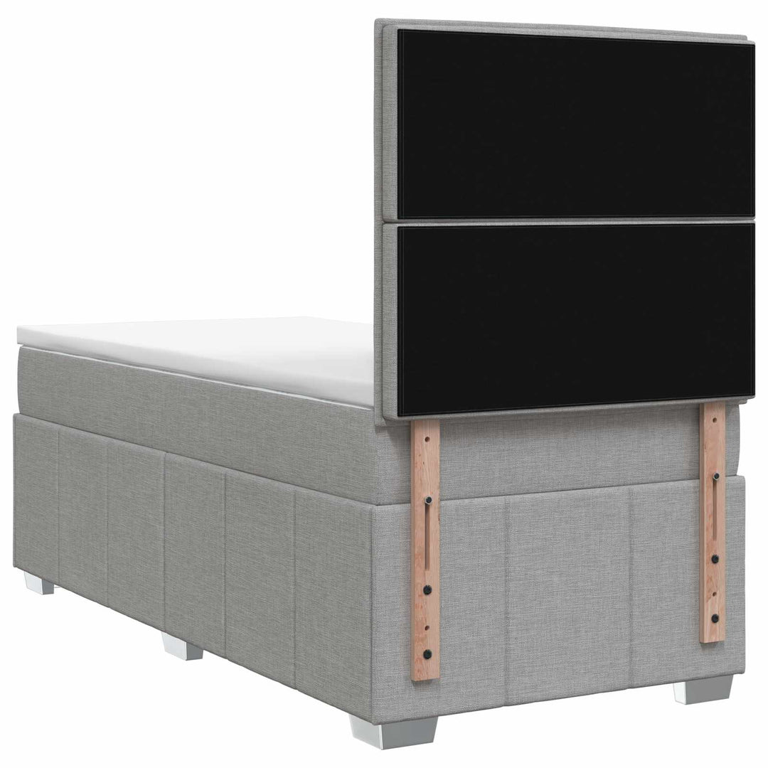 Boxmadras med topmadras Lysegrå 100 x 200 cm Stof