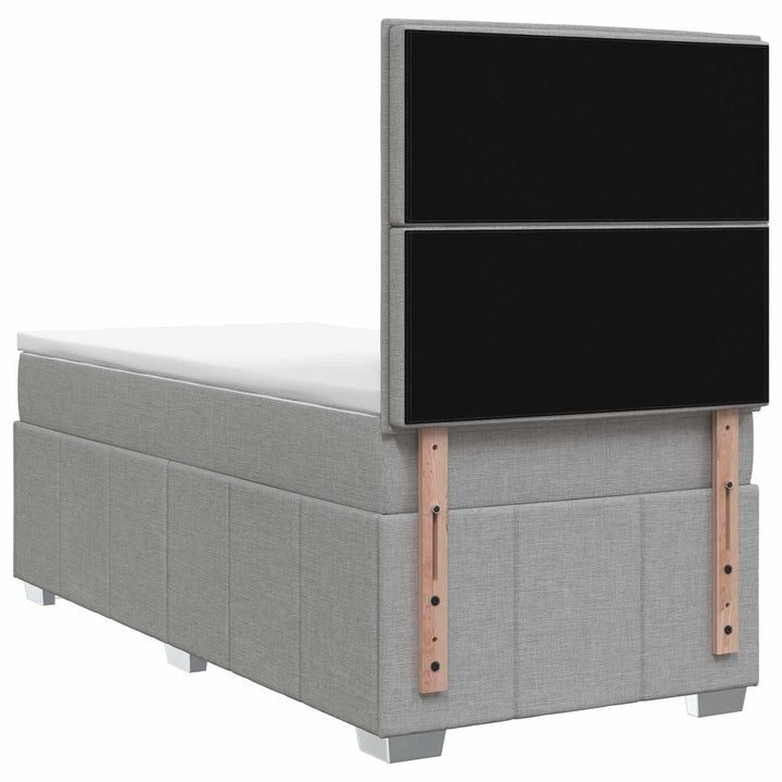 Boxmadras med topmadras Lysegrå 100 x 200 cm Stof